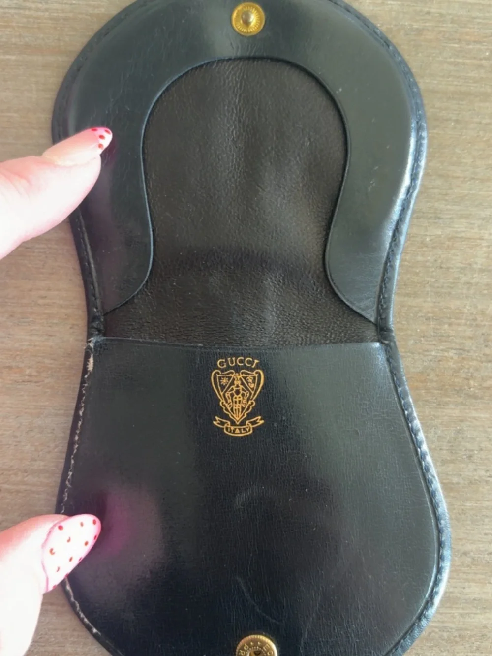 Gucci Beige and Black GG Monogram Coin Case - Picture 4 of 8